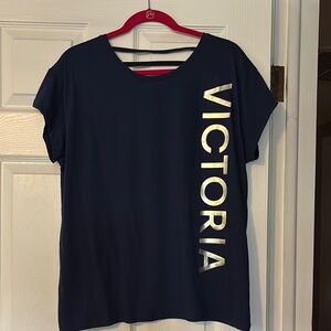 Victoria's Secret Blue Boxy Tee with Silver Accents